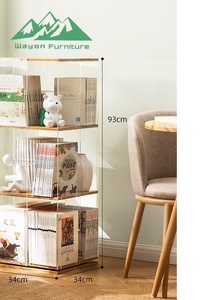 Estantería Moderna de Bambú Portátil de 4 Niveles Transparente para Sala de Estar o Apartamento, Unidad de Almacenamiento - Product Image 4