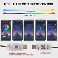 Kit d'éclairage d'ambiance intérieur de voiture USB RVB pleine couleur avec contrôle par application, lampe d'ambiance symphonique LED dynamique pour voiture