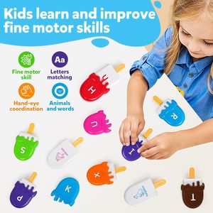 BJQ OEM Montessori dondurma mektubu eğitici oyuncak erken eğitim alfabe biliş eşleştirme oyuncak çocuklar için - Product Image 2