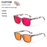 Firstsense - Gafas con Logotipo Personalizado, Nuevo Diseño Unisex, Montura TR, Montura Óptica Cuadrada de Alta Calidad, Lentes Naranjas, Bloqueador de Luz Azul