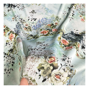 サテン生地美しい花デザイン女の子服ポリエステルシルク製 - Product Image 2