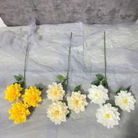 Bunga hibiscus peony buatan tiga kepala besar Shangchu, bunga hibiscus untuk dekorasi pernikahan dan rumah, dekorasi bunga pernikahan