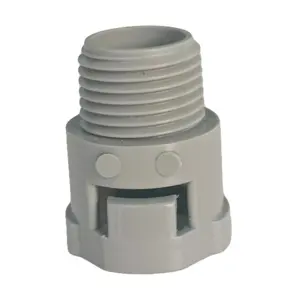 1/2 In Niet-Metalen Ent Schroefdraad Mannelijke Adapter Snap In Connector Pvc Stijve Buis Fittingen Etl Vermeld Gebruik Met Betonnen Muur Doos