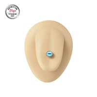 Perhiasan Tindik Lidah Titanium Freya ASTM F136 Model Evil-Eye Pupil Straight Bar, Cincin Lidah Fashion untuk Tindik Tubuh