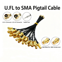 Câble d'extension coaxial à faible perte 50 Ohm, personnalisé, SMA mâle/femelle traversant un panneau vers UFL MHF, à souder, pour antenne WiFi GPS