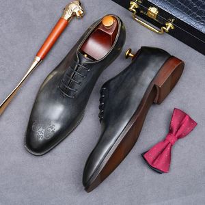 Chaussures habillées en cuir tendance, faites à la main, pour mariage, décontractées pour hommes, à lacets, sur mesure - Product Image 3