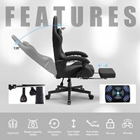 Canapé en tissu respirant de qualité supérieure noir Chaise de jeu confortable Chaise de jeu de massage 150kg avec repose-pieds