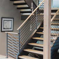 DAIYA chine escalier bois avec escalier en spirale incurvé plaque d'acier balustrade