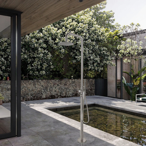Ensemble de <span class=keywords><strong>douche</strong></span> extérieure en acier inoxydable, <span class=keywords><strong>douche</strong></span> de jardin autoportante à 2 fonctions avec douchette pour <span class=keywords><strong>piscine</strong></span>, plage, complexe hôtelier - Product Image 3