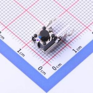 TC-00100B-050E Tactile Switch Through hole Component (THT) Switch Single Pole Single Throw Round Button Right Angle Insert 7.7mm - Product Image 1