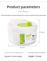 Handmatige plastic groente- en fruitsaladecentrifuge, afgietmand, aardappelrasp en -snijder