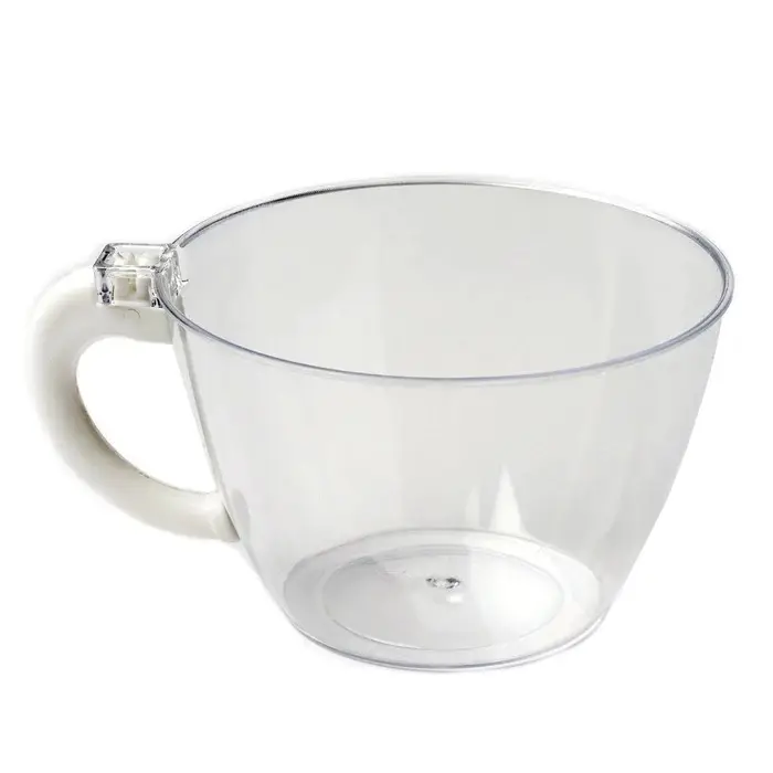 Kolları ile tek kullanımlık 6oz kahve fincanları, düğün ve parti için 180mlPlastic kahve kupalar plastik çay fincanları