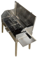 Barbecue de camping en acier inoxydable avec kit de rôtissoire, barbecue portable au charbon de bois