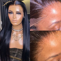 Wig rambut Vietnam lurus 13x4 tanpa lem, wig HD lace depan transparan, wig rambut manusia Remy asli lurus alami