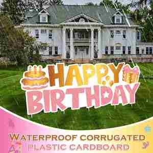 <b>Custom</b> Printed Anti-Fade Yard Sign with Stake Durable Waterproof Outdoor Decor for Birthday Party Lawn Garden Celebration - Product Image 3