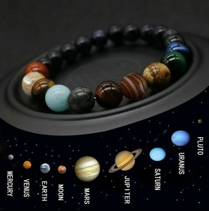 Venta caliente elástico Piedra Natural lava cuentas brazalete noche estrella galaxia <span class=keywords><strong>pulsera</strong></span> ocho cuentas planetarias <span class=keywords><strong>pulsera</strong></span> - Product Image 3