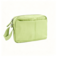 Pochette multifonctionnelle en nylon imperméable, organiseur de rangement portable, sac bandoulière unisexe avec fermeture éclair