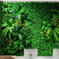 Ignifuge UV intérieur/extérieur décoration de jardin panneau mural en gazon artificiel vert pour la maison panneau mural en plastique faux gazon artificiel