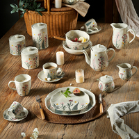 Service à café de luxe haut de gamme LovingHome en porcelaine fine, six tasses en céramique, pour le thé de l'après-midi à la maison ou les banquets