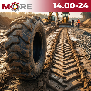 Pneu de niveleuse HONGHUA 14.00-24 à bande de roulement diagonale, motif H168, neuf, de remplacement pour niveleuse à moteur, construction routière, pneu tout-terrain (OTR) - Product Image 1
