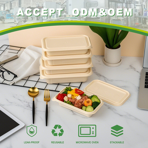 Hộp cơm trưa dùng một lần sinh học phân hủy được làm từ tinh bột ngô, có 3/5/6 ngăn, có nắp, dùng được trong lò vi sóng, hộp đựng thức ăn nhanh, tiện lợi cho bữa ăn mang đi lành mạnh - Product Image 3