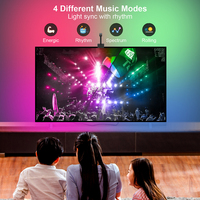Rétroéclairage LED RGBIC WIFI pour TV, contrôle par application avec caméra, synchronisation musicale multicolore, bande lumineuse LED pour TV de 55 à 85 pouces, bande lumineuse LED pour PC