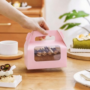 Boîte à gâteau roulé <span class=keywords><strong>suisse</strong></span> jetable personnalisée en gros avec poignée pour plats à emporter - Product Image 2