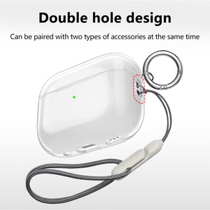 Étui transparent pour <span class=keywords><strong>AirPods</strong></span> Pro 3 avec kit <span class=keywords><strong>de</strong></span> nettoyage, coque <span class=keywords><strong>de</strong></span> protection intégrale en TPU transparente avec cordon pour <span class=keywords><strong>AirPods</strong></span> - Product Image 2