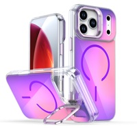 Coque de luxe irisée fluorescente laser avec support d'appareil photo pour iPhone 18 Pro Max et iPhone 17 Pro Max