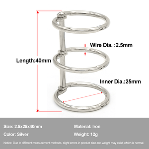 YIWANG Métal Argent 2.5x25x40MM Papier Loose Leaf Binder Clip Ring - Product Image 3