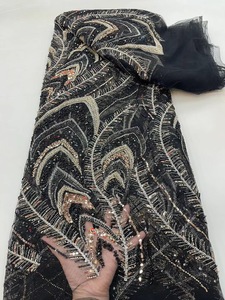 Ni. Ai đẹp đính cườm ren với vải tuyn cô dâu Sequins và long lanh vải cưới lấp lánh sáng bóng sang trọng vải cho phụ nữ bên váy - Product Image 2