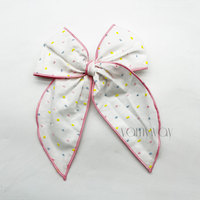 Blanc pour Swiss Dots Pigtail Bow Chouchous Lottie Bow Couleur Cheveux Accessoires pour Filles Doux Été Tissu Styles
