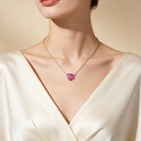 Bijoux de mode pour femmes, collier en argent 925 plaqué platine, pendentif élégant serti de zircon, chaînes fines, résistantes à la décoloration, cadeau de mariage