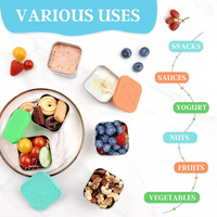 Boîtes à collation en acier inoxydable pour enfants, 7,2 oz, faciles à ouvrir, étanches, réutilisables, avec couvercles, boîtes à lunch