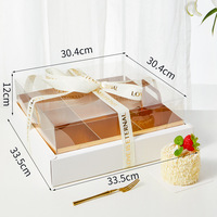 Boîtes d'Emballage Dessert Gâteaux et Tartes Transparents à 4 et 9 Compartiments pour Vente en Gros, Idéales pour Mini Gâteaux, Pâtisseries et Friandises à Emporter
