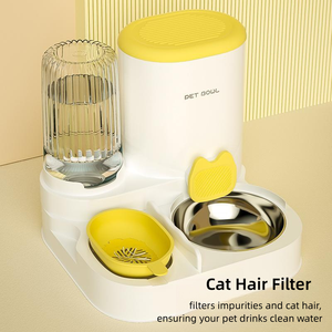 Katı desen 4L plastik otomatik evcil hayvan besleyici entegre kedi ve köpek su sebili için kedi kase malzemeleri ile kedi maması - Product Image 5