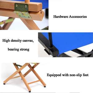 Beech Folding <strong>Chair</strong> Portable <strong>Director</strong> <strong>Chair</strong> Canvas Seat and Backrest 100KG Load-Bearing Non-Slip Foot Pad Easy to Carry Hand - Product Image 5