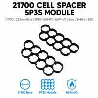 Support de module de batterie cylindrique au lithium 18650 vertical 5P5S personnalisé en PC ABS, fixation facile par clip, antichoc pour pack solaire