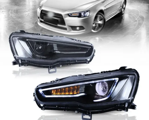 CZKOAUTO Vland Faros Delanteros de Doble Haz con Ojos de Demonio Negros para Mitsubishi Lancer 9ª <span class=keywords><strong>Evo</strong></span> X GSR 10ª Gen (CZ4A) 2008 12V Nuevo - Product Image 2