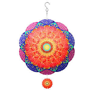 Novedad para Navidad: Molinillos de Viento Metálicos con Diseño de Mandala para Decoración de Jardín y Patio, Adornos Decorativos 3D con Cuerda - Product Image 3