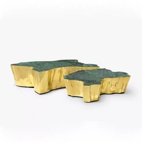 Table basse moderne de luxe en forme de racine d'arbre en forme d'extraterrestre en métal marbre villa design salon maison table basse haut de gamme