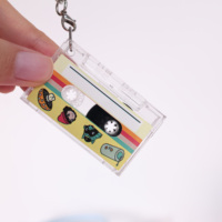 Pendentif de petite bande d'enregistrement NFC créatif personnalisé pendentif rétro mini cassette musique couleur autocollant bande porte-clés porte-clés suspendus