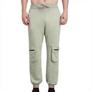 AMAZOP INDUSTRIES High Quality <b>Men's</b> Summer <b>Cargo</b> Sweatpants Casual Drawstring Elastic Waist <b>Joggers</b> Pockets 100% Cotton - Product Image 1