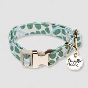 Collar para Mascotas de Lujo, Talla XS, Premium, Elegante, Cómodo, Duradero, de Algodón, con Estampado Minty Dew, Impermeable, con Cierre de Hebilla - Product Image 1