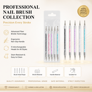 Nail Dotting Tool Set Rhinestone Handle Double Headed Multi Size Head Dot Painting Rhinestone Picking Pen Nail Art Decoration - Product Image 1