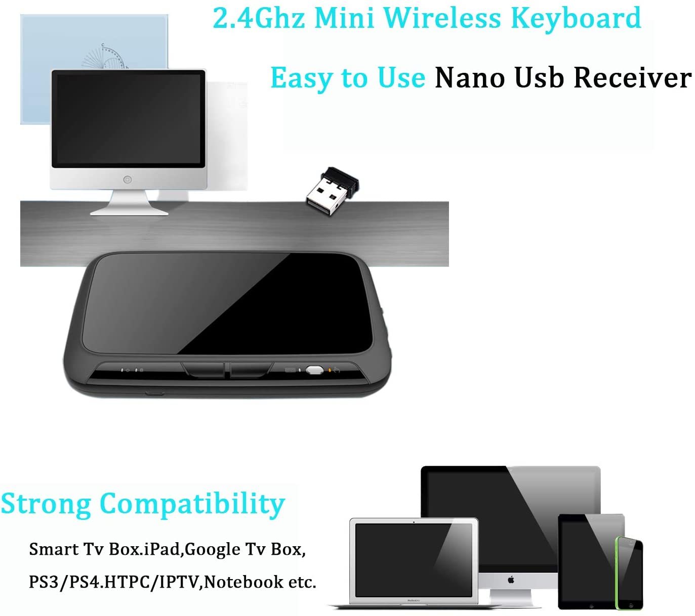 Telecomando Mouse Ad Aria 2.4G H18 Con Touchpad – Mini Tastiera QWERTY 400 DPI Per Smart TV E PC