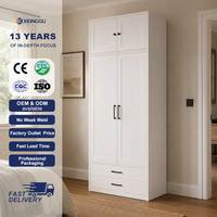 Armoire moderne en acier avec tiroirs supérieurs, meuble de rangement autoportant pour vêtements, idéal pour chambre, appartement, maison