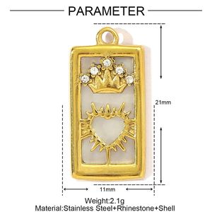 El Yapımı <span class=keywords><strong>Tarot</strong></span> Kabuk Yıldız Ay Şekilli Kolye Ucu Paslanmaz Çelik Güneş Tacı Kolye Ucu Aksesuarları Moda Takı - Product Image 6