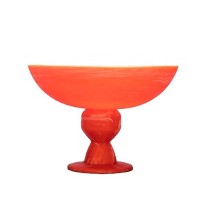 Resina 100% hecha a mano ecológica no tóxica <span class=keywords><strong>pie</strong></span> pastel soporte Pedestal Bowl coloridos remolinos inspirado playas Australia lavavajillas - Product Image 4