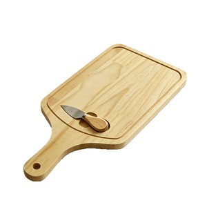 Plato de pizza de madera de pino con cuchillo, bandeja redonda de 30 cm para servir frutas, queso, postres, uso en exteriores - Product Image 2